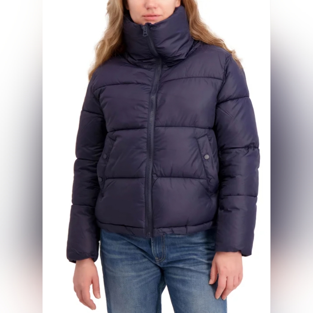 NEW! Hudson Navy Blue Short Puffer Jacket Size L